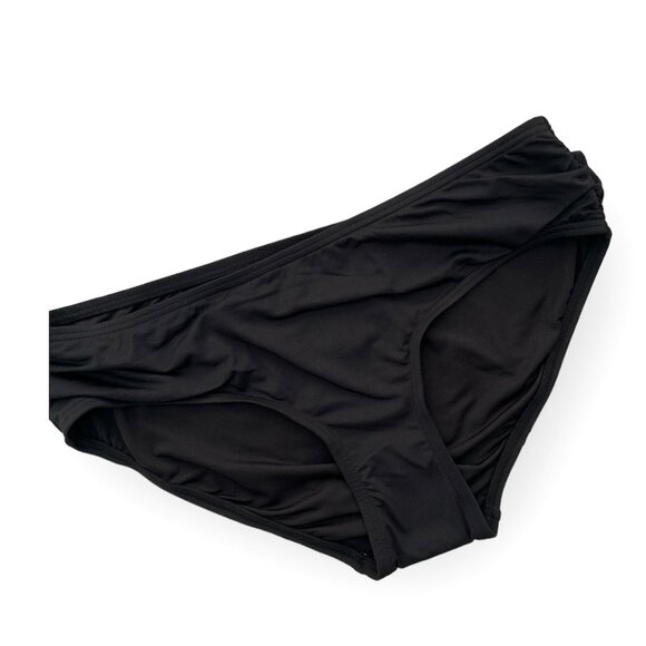 MICHAEL MICHAEL KORS Swimwear Shirred Side Bikini Bottom Black Size M - Picture 3 of 6
